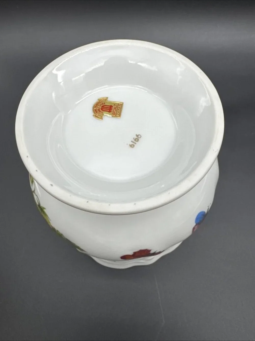 VTG Ardalt Lenwile #6166 Strawberry Butterfly Insect Cachepot Planter 5” Japan